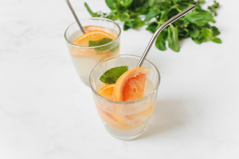 Fresh squeezed lemonade with mint