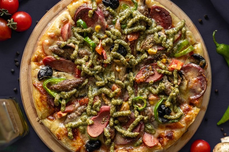 Via 313 BBQ chicken pizza with caramelized cheese crust